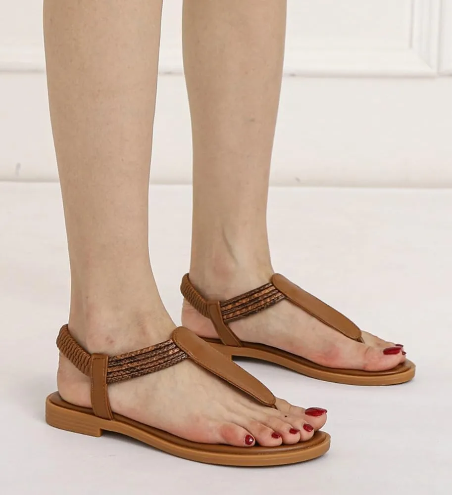 Women's Thong Flat Sandal Summer Breathable Casual Elastic Strappy Sandal with Ankle Strap 2025