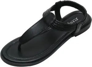 Women's Thong Flat Sandal Summer Breathable Casual Elastic Strappy Sandal with Ankle Strap 2025