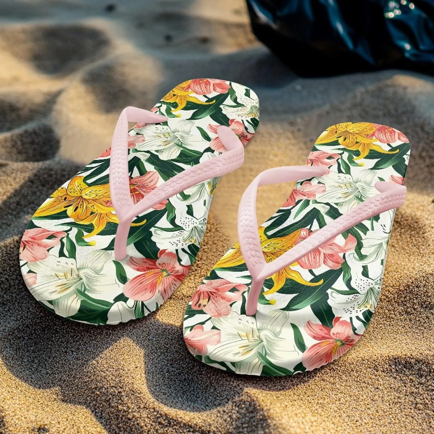 Womens Toe Slide Sandals Starfish Shells Fashion Beach Shoes Summer House Slides Comfort Shower Sandals Anti-skid Bathroom Slippers Size US 5.5-9.5