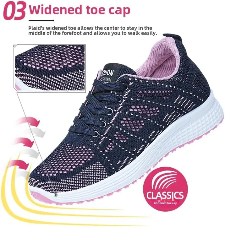 Womens Walking Tennis Shoes - Slip On Memory Foam Lightweight Casual Sneakers for Gym Travel Work