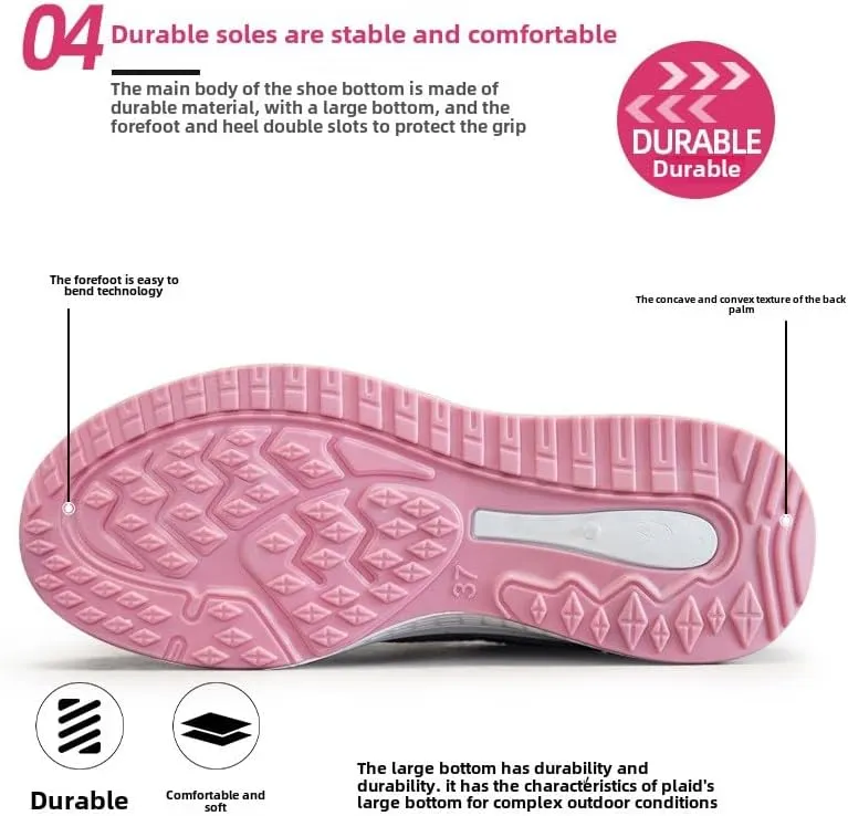 Womens Walking Tennis Shoes - Slip On Memory Foam Lightweight Casual Sneakers for Gym Travel Work