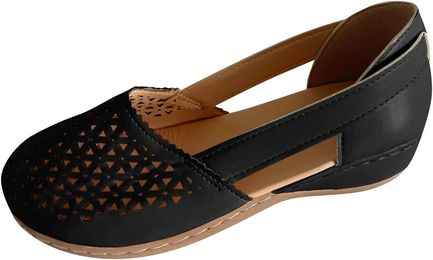 Women's Wedges Orthopedic Sandals Casual Beach Shoes Closed Toe Round Toe Hollowed Out Comfy Breathable Sandals