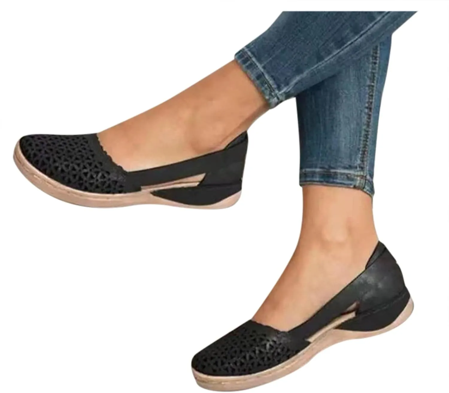 Women's Wedges Orthopedic Sandals Casual Beach Shoes Closed Toe Round Toe Hollowed Out Comfy Breathable Sandals