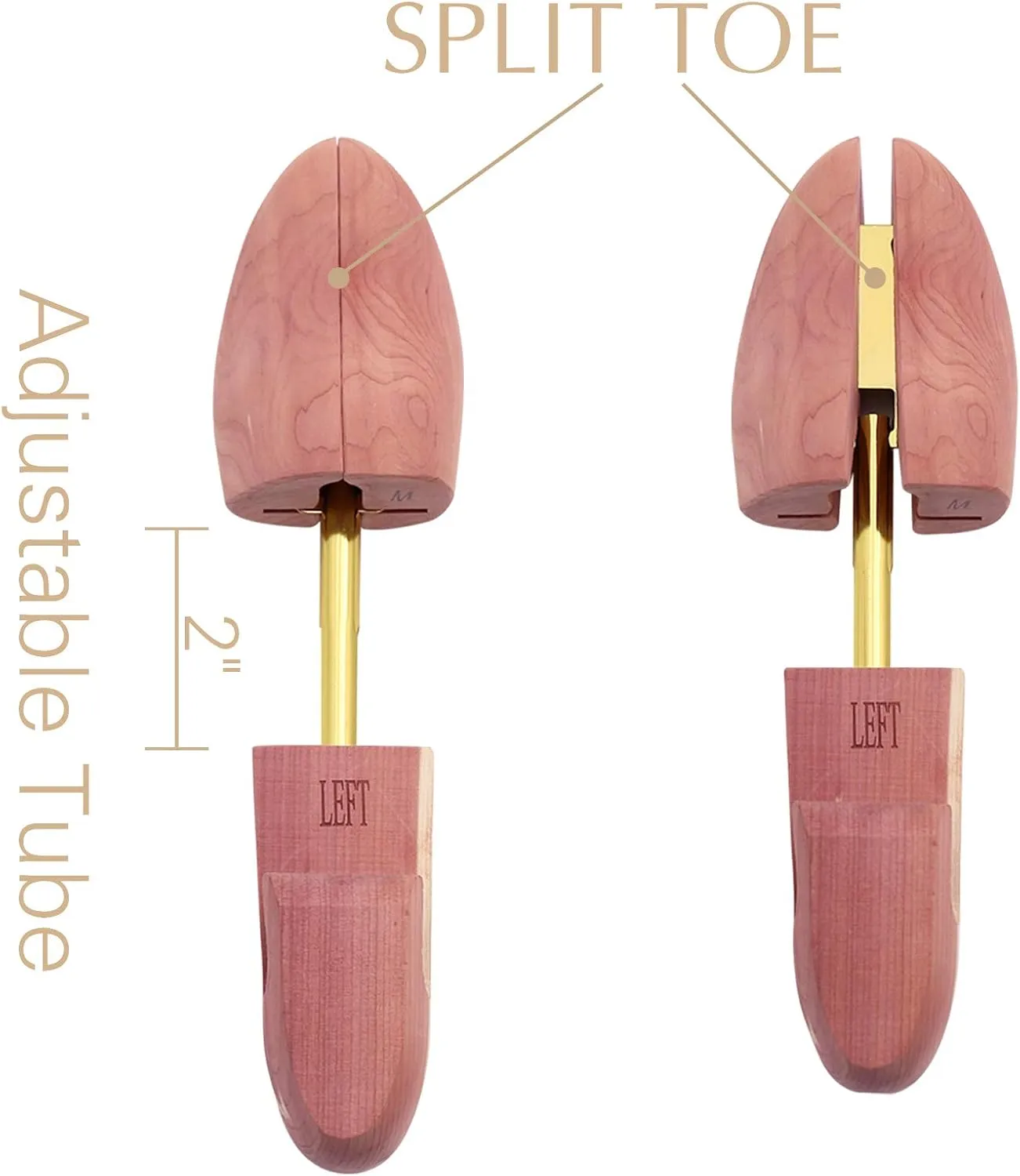 YEEGOR Cedar Shoe Trees for Men VALUE PACK, Men's Wooden Shoe Trees with Cedar Fragrance, Split Toe