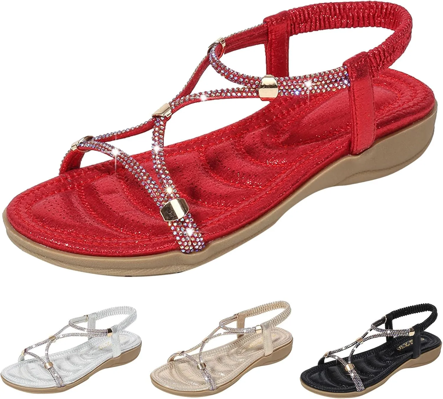 Yoga Mat Comfortable Flat Sandal for Women Comfortable Water-Resistant Shoes Comfortable Walking Flat Sandals