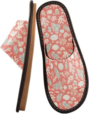 Yuiboo Unique Coral Pink Men Women's Travel Slippers Breathable Beach Sandals for Indoor Travel Home
