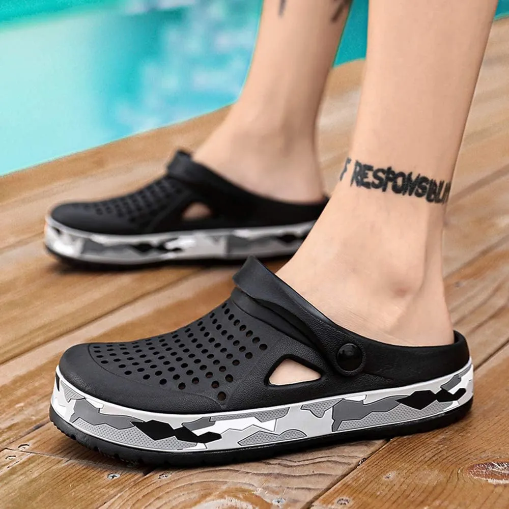 YUKTOPA Mens Garden Clogs Mules Anti-Slip Water Shoes Breathable Sandals Outdoor Beach Shower Slippers